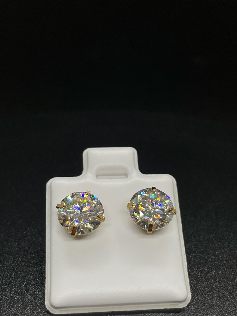 VVS Moissanite Studs 8mm Medical grade Titanium